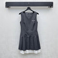 MIU 25S PLEATED VEST DRESS IN ACETATE 264605