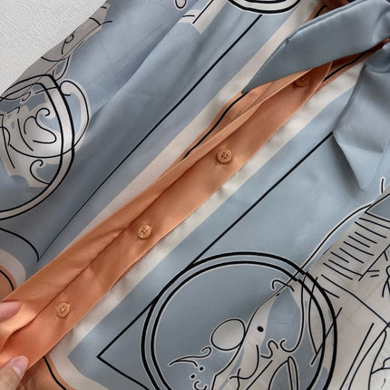 HERMES 26S SILK MIDI SKIRT 586