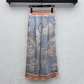 HERMES 26S CROPPED WIDE LEG SILK PANTS 584