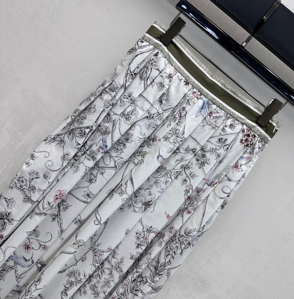 DIOR 26S FLORAL SILK SKIRT 1195