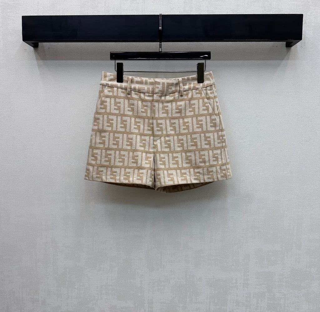 FENDI JACQUARD MOTIF SET IN BEIGE