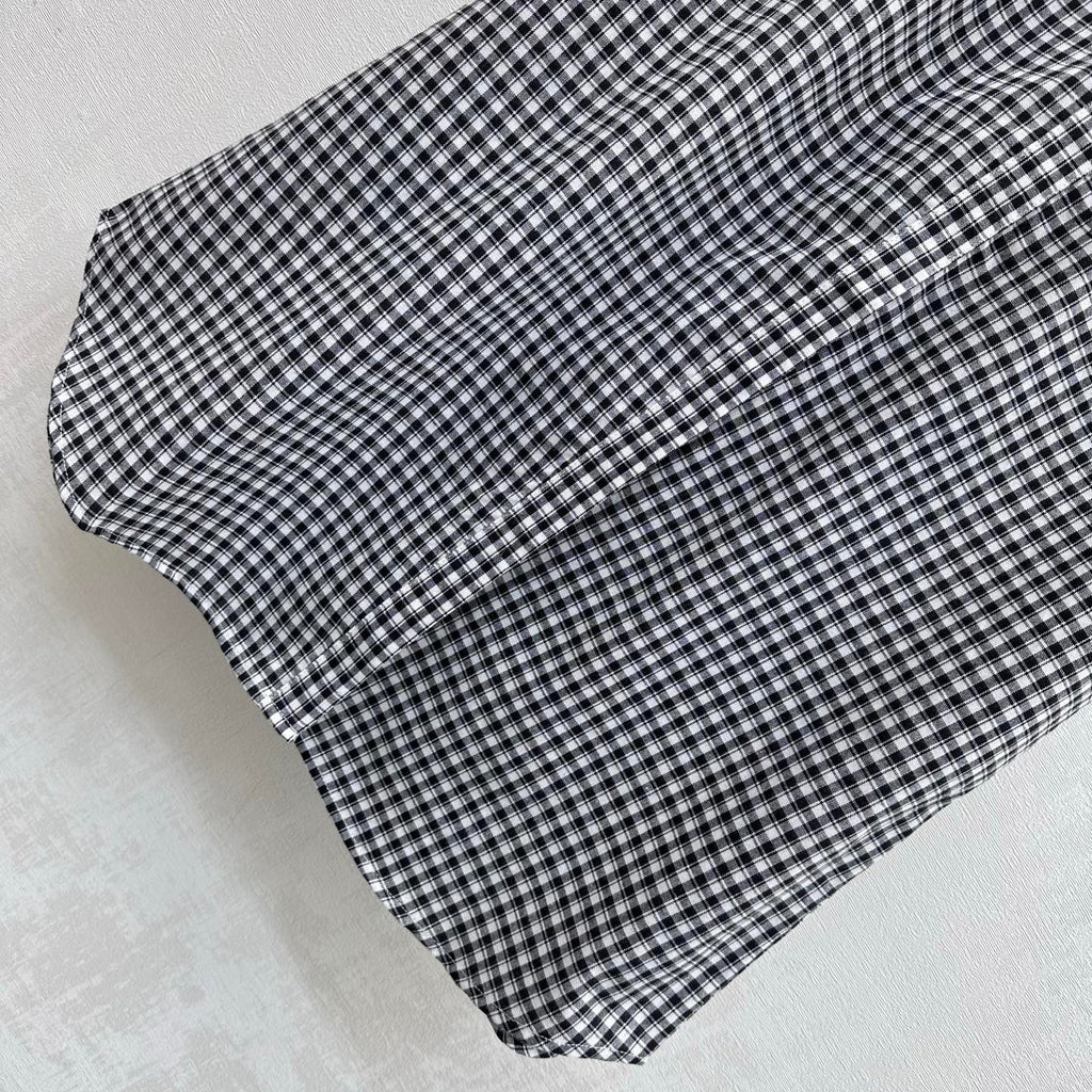 CELINE 26S GINGHAM BELTED MIDI DRESS 358