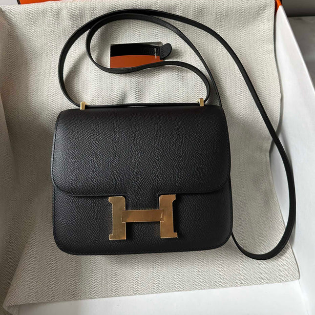 CONSTANCE 18 BLACK EPSOM GOLD HARDWARE