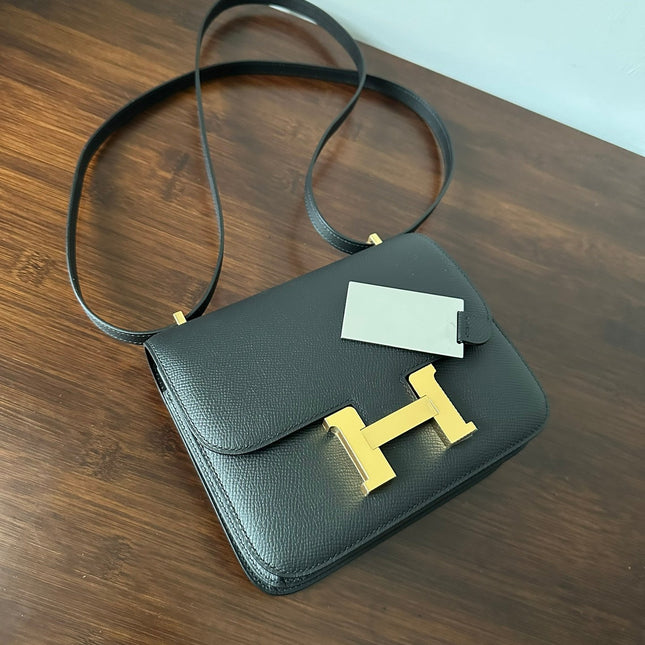 CONSTANCE 18 BLACK EPSOM GOLD HARDWARE