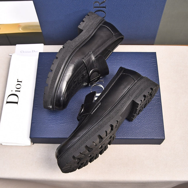 CD SYMBOL EXPLORER LOAFER BLACK MONOGRAM CALFSKIN