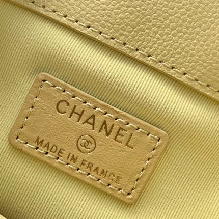 CHANEL 25S MINI BUCKET BAG 12 IN YELLOW CALFSKIN GOLD HARDWARE