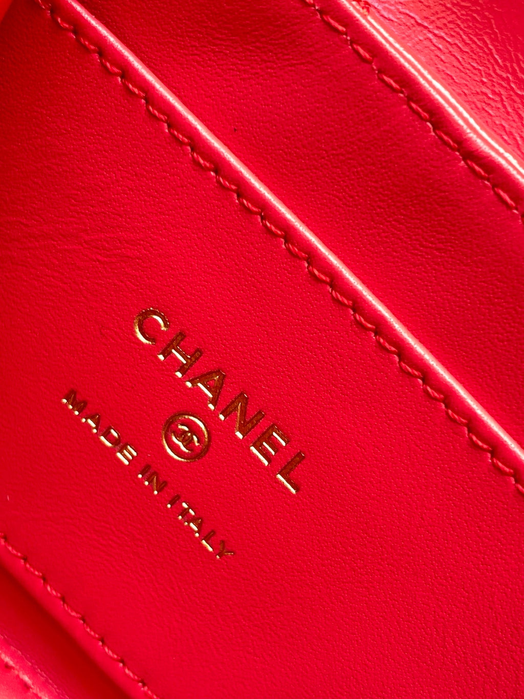 CHANEL 25S MINI KELLY BAG 13 IN RED LAMBSKIN WITH GOLD HARDWARE