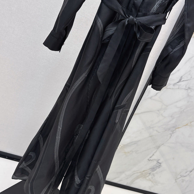 HERMES 25S LONG SILK DRESS 80580