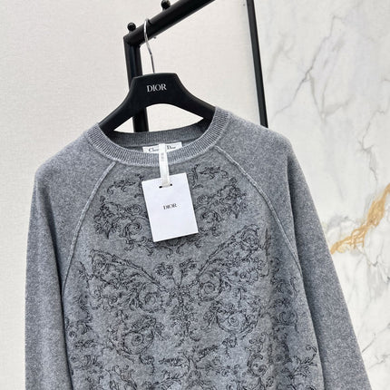 DIOR 25S FLORAL EMBROIDERED CASHMERE SWEATER 593