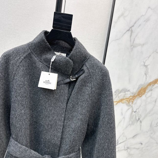 HERMES 25S LONG STAND-COLLAR COAT 451