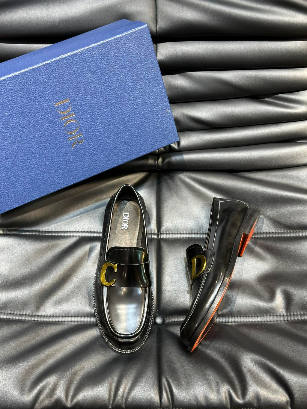CD EXPLORER C-LETTER LOAFER BLACK CALFSKIN