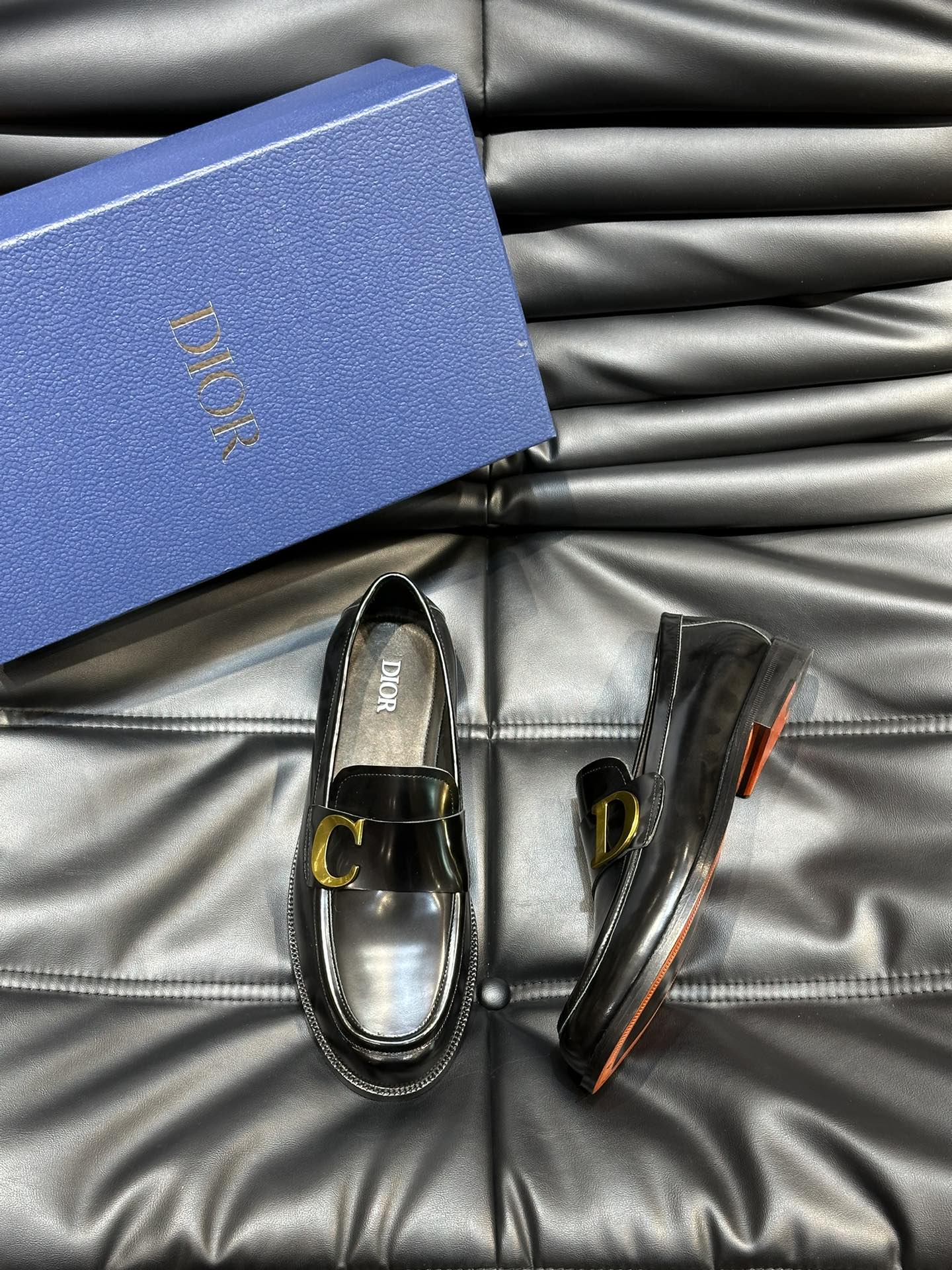 CD EXPLORER C-LETTER LOAFER BLACK CALFSKIN