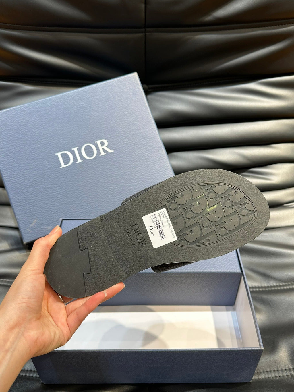 CD SLIDE ALIDAS SLIPPER BLACK JACQUARD AND SILK