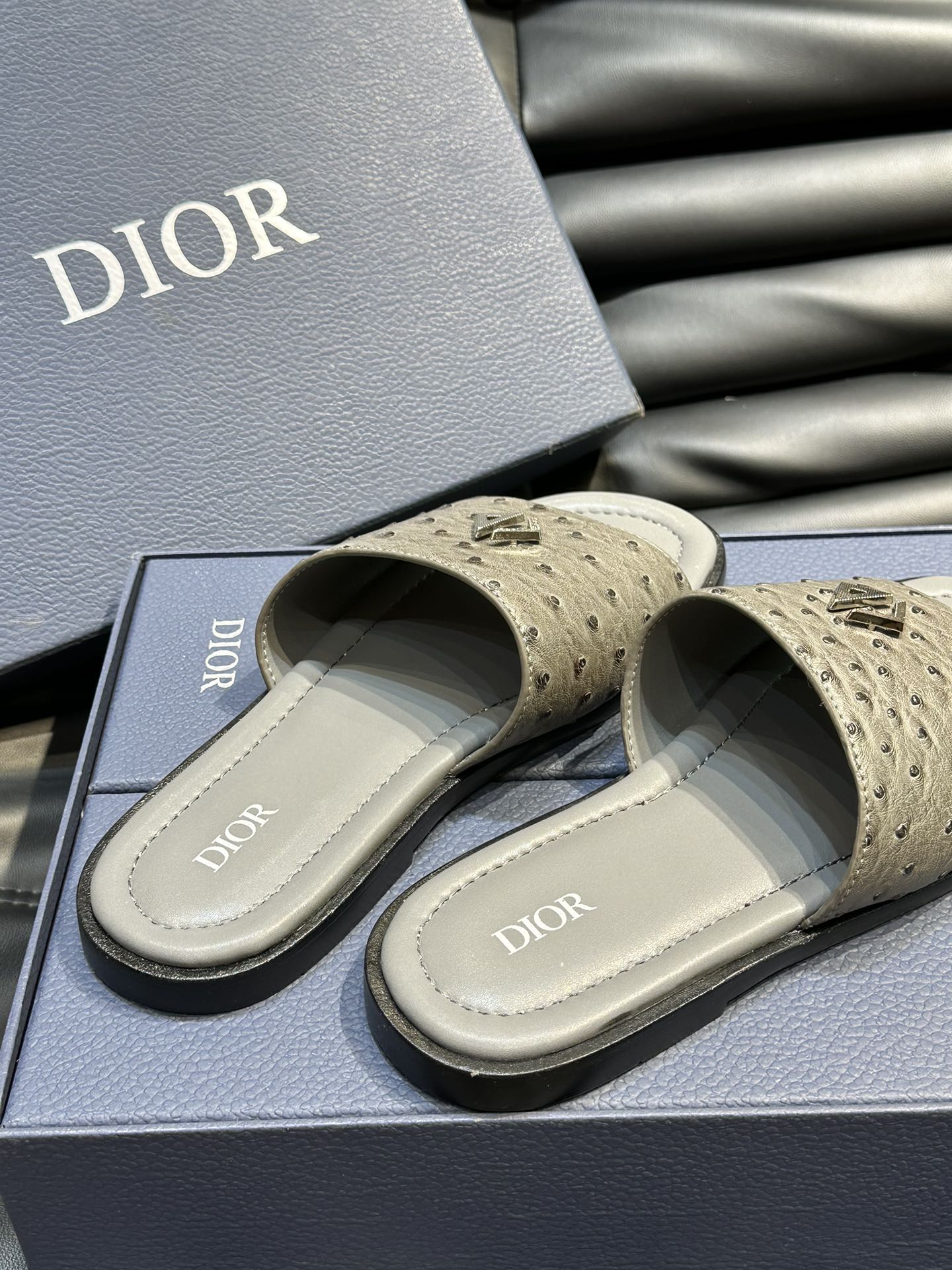 CD ALIAS SUMMER SLIPPER SAGE COLOR CALFSKIN