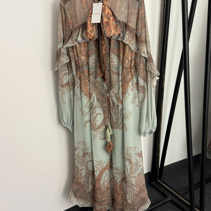 ZIMMERMANN 26S BOW-NECK LONG-SLEEVE DRESS STYLE 143