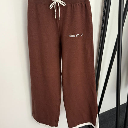 MIUMIU KNIT TOP AND STRAIGHT-LEG PANTS SET STYLE 857