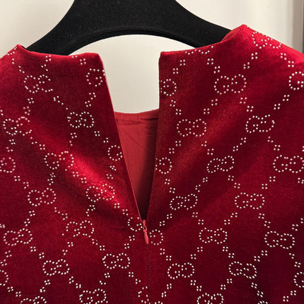 GUCCI 26S RHINESTONE VELVET DRESS 183