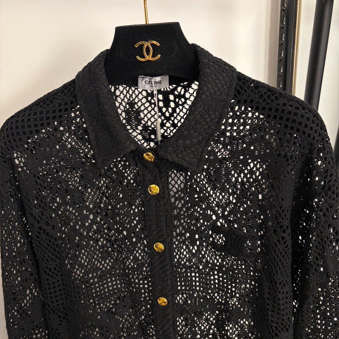 CELINE 26S LONG SLEEVE LACE SHIRT 151
