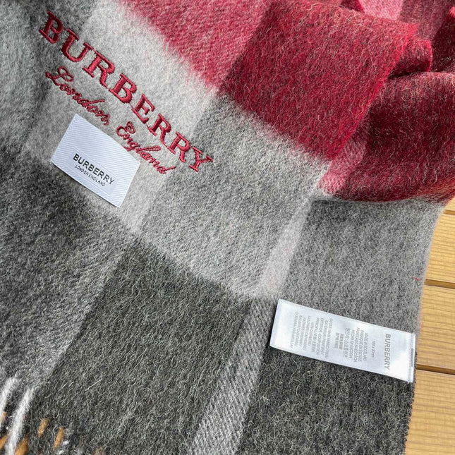 SCARF 180 CM IN CURRANT RED MIX BLACK CASHMERE 394743