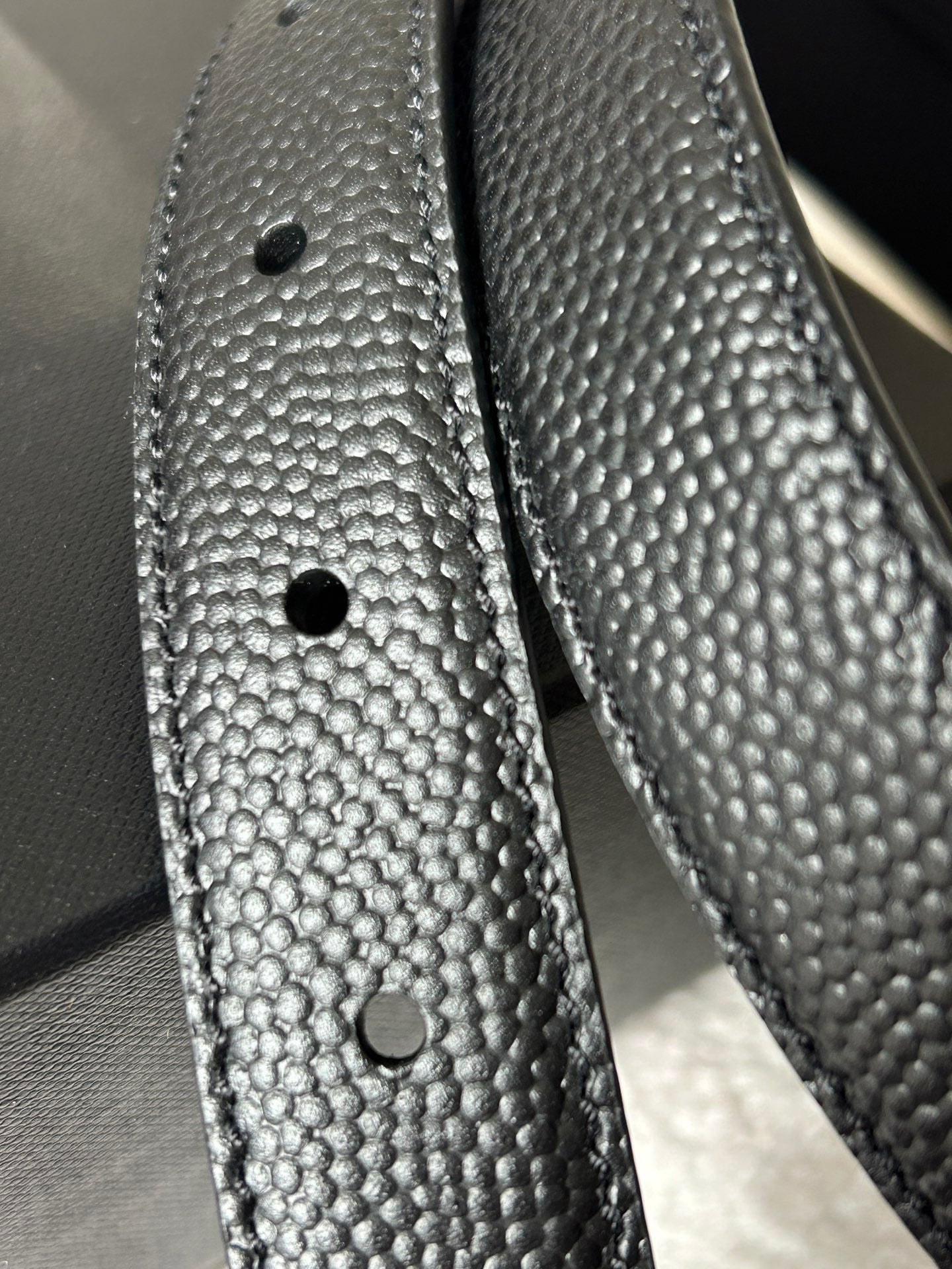 YSL 25S BELT 20 MM IN BLACK GRAINED CALFSKIN 543672
