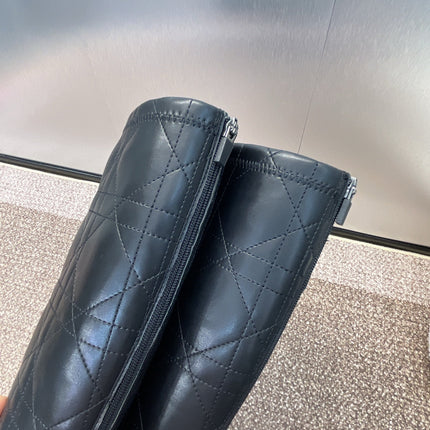 DIOR 25S D-SHADOW COUTURE SERIES BOOTS 90MM IN BLACK CALFSKIN