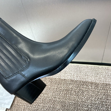 DIOR 25S D-WEST HAUTE COUTURE CHELSEA BOOTS 45MM IN BLACK CALFSKIN