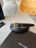 YSL 25S BELT 20 MM IN BLACK CALFSKIN 571013