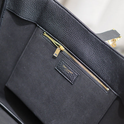 LE 5 À 7 BEA TOTE BAG 50 IN BLACK LAMBSKIN GOLD LOGO