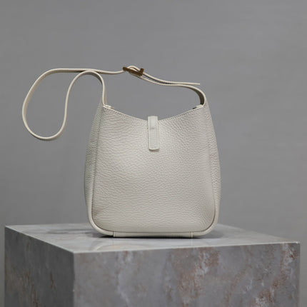 YSL 25S LE 5 À 7 BAG 16 IN BLANC VINTAGE GRAINED CALFSKIN GOLD HARDWARE
