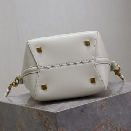 YSL 25S LE 37 BAG 20 IN DUSTY GRAY CALFSKIN GOLD HARDWARE