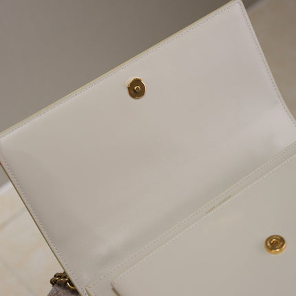 YSL 25S SUNSET MM 25 IN IVORY CALFSKIN GOLD HARDWARE