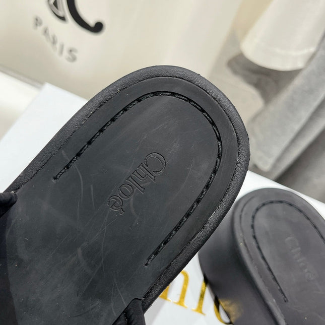 MILA PLATFORM 5 CM IN BLACK NYLON WITH EMBROIDERED LOGO