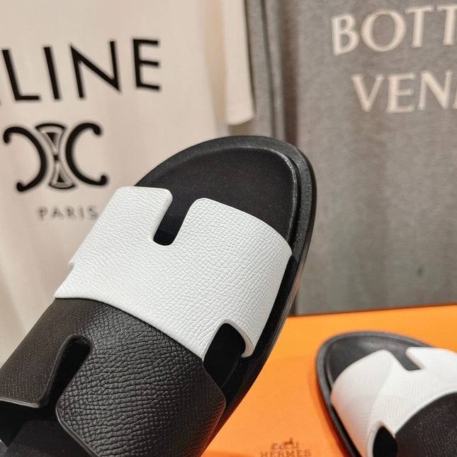 IZMIR SANDAL BLACK MIX WHITE LAMBSKIN