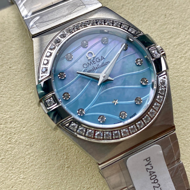 CONSTELLATION PETITE WATCH SILVER CASE WITH SAPPHIRE BLUE DIAL