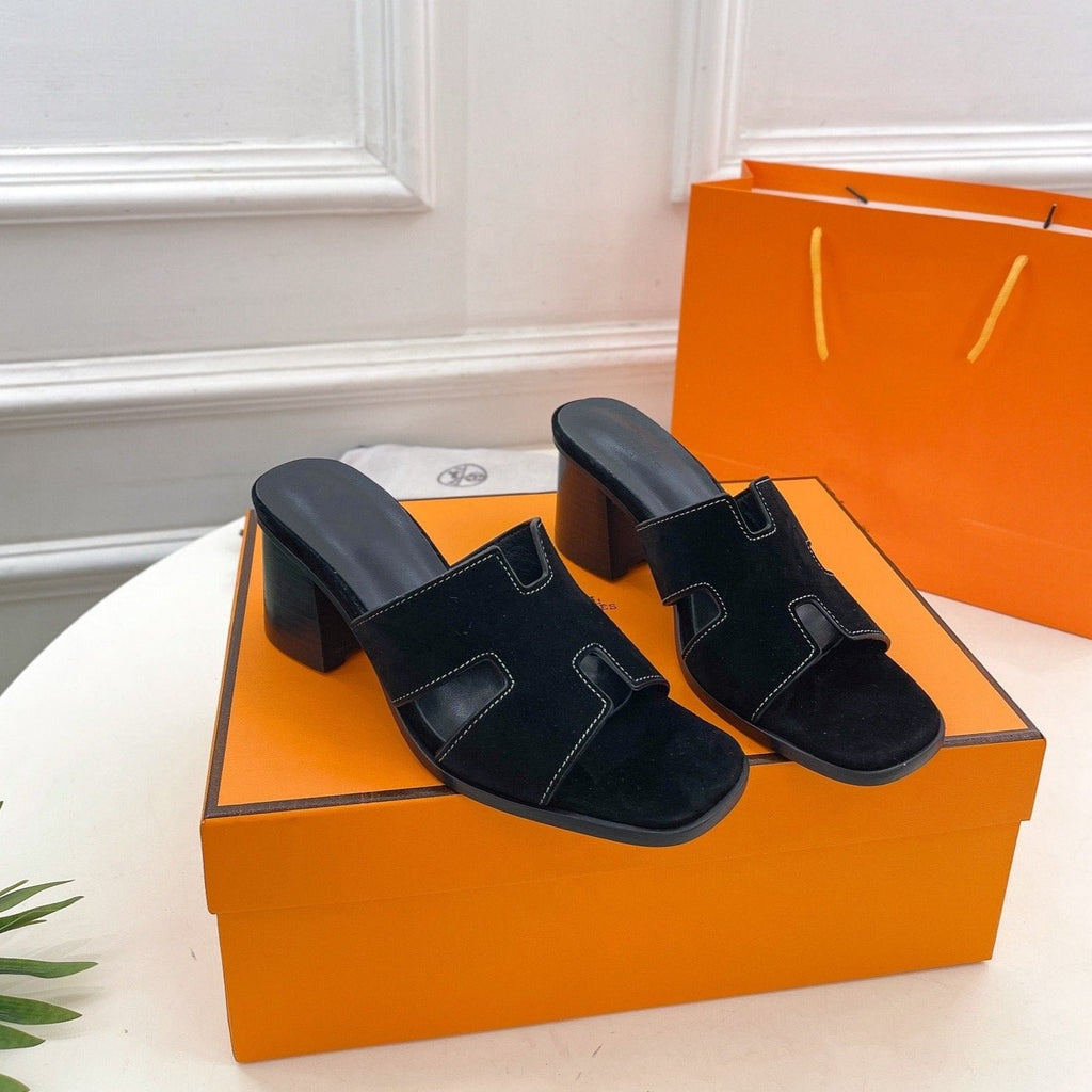 HELIA 60 SANDAL BLACK SUEDE