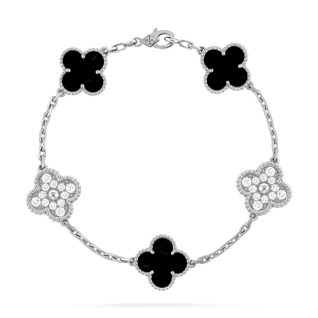 BRACELET 5 MOTIF ONYXS DIAMOND