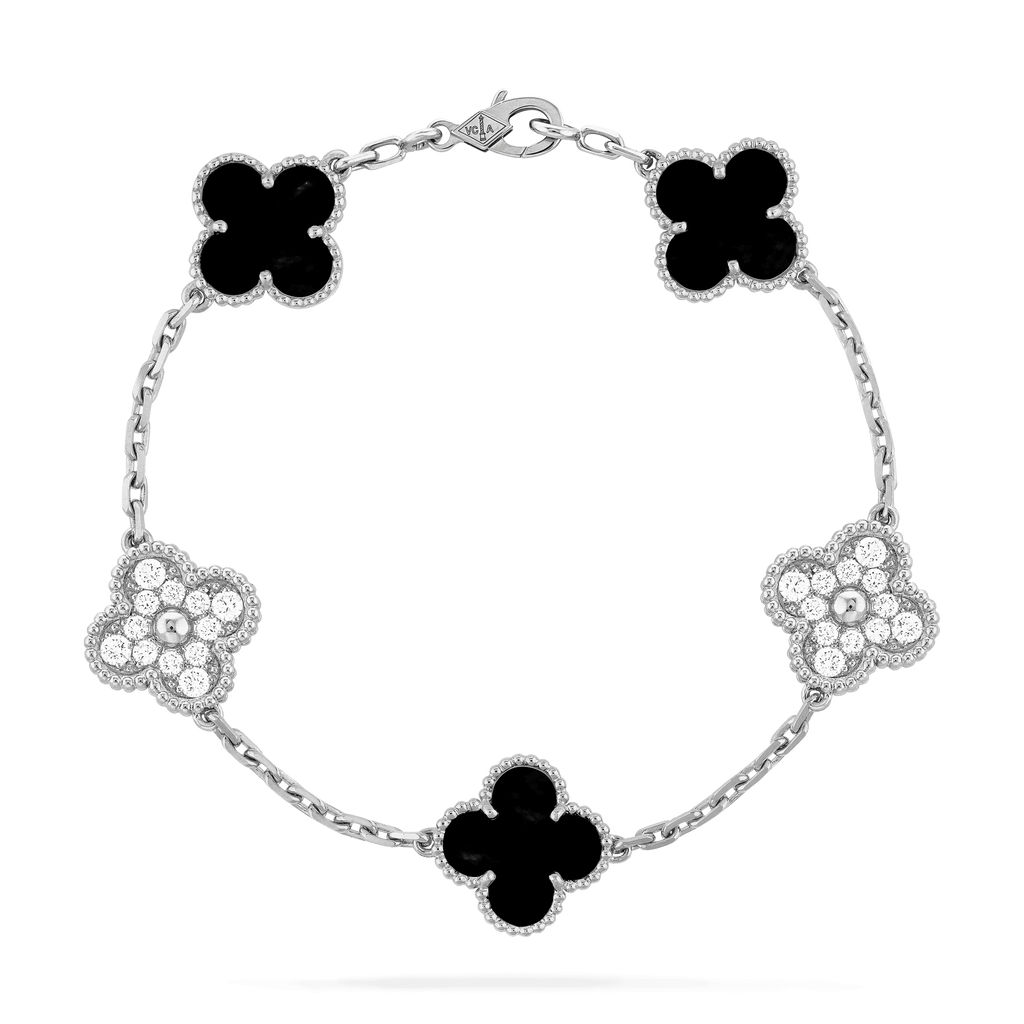 BRACELET 5 MOTIF ONYXS DIAMOND