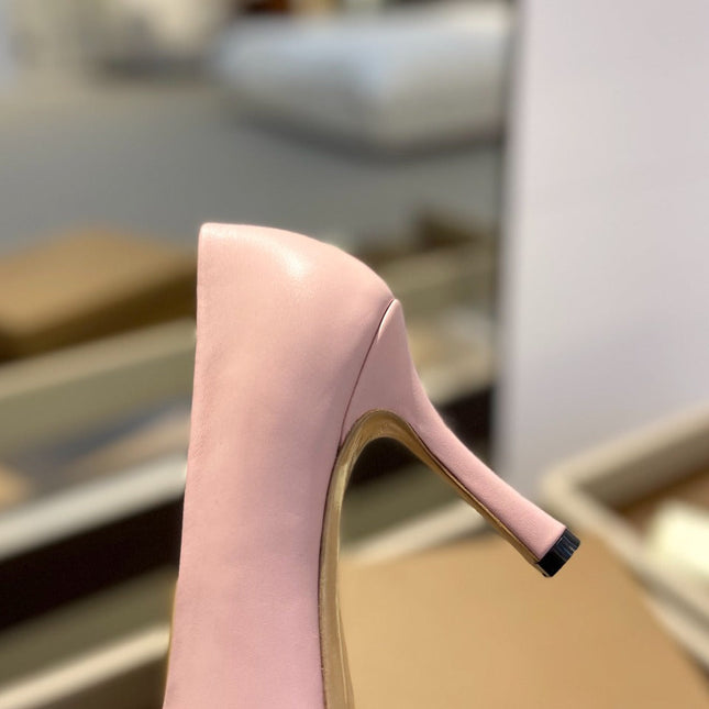 BURBERRY 26S HIGH HEELS 85 MM IN LIGHT PINK CALFSKIN
