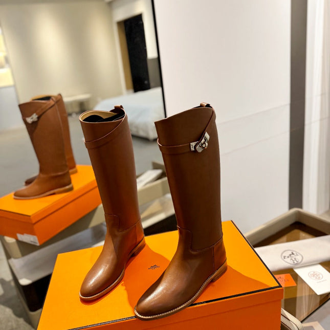 STIVALI JUMPING IN GINGERBREAD BROWN CALFSKIN