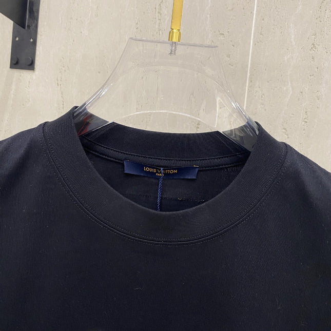 LV T-SHIRT IN BLACK COTTON 239616